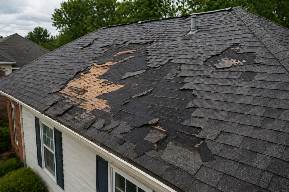 Roof condition before repair by RG Roofing & Exteriors